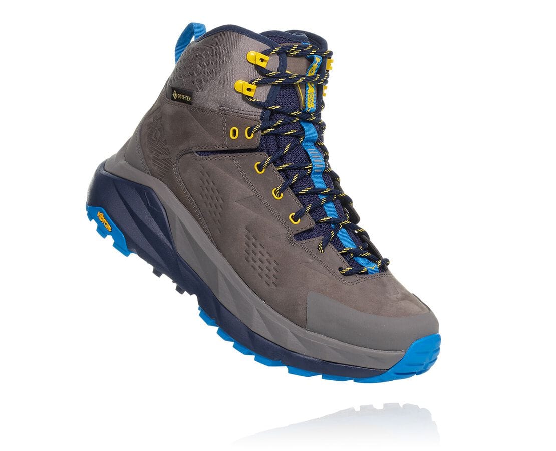 Hoka One One Kaha Gore-Tex Philippines - Mens Hiking Boots - Grey / Blue | NI8697425